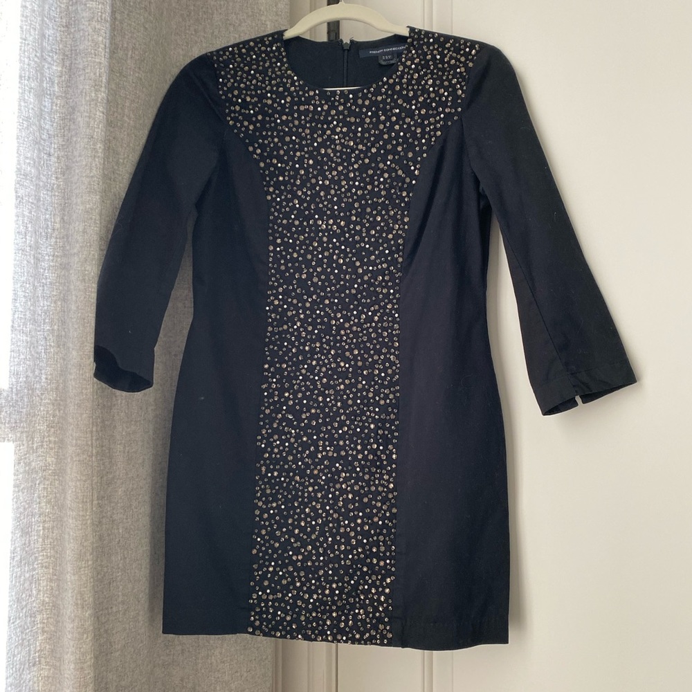 FRENCH CONNECTION BEADED LITTLE BLACK DRESS